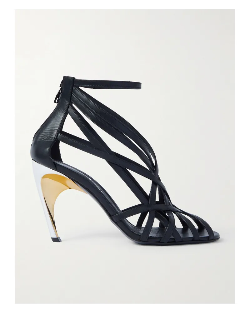 Alexander McQueen Armadillo Sandalen aus Leder Schwarz