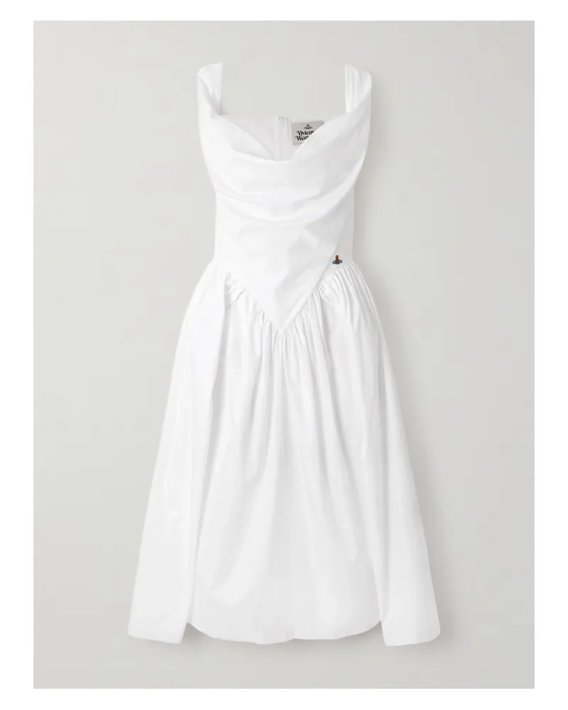 Vivienne Westwood Sunday Kleid Aus Baumwollpopeline Mit Raffungen - Weiß Weiß