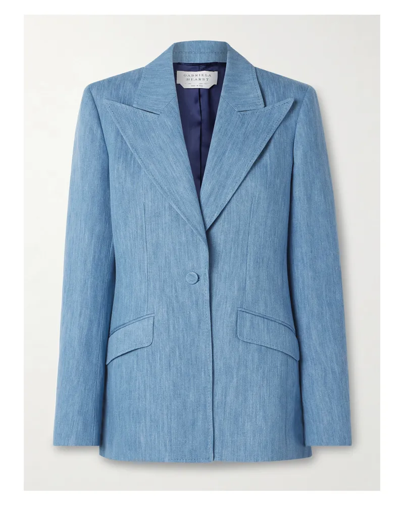 Gabriela Hearst Leiva Blazer Aus Chambray Aus Einer Baumwoll-leinenmischung - Blau Blau