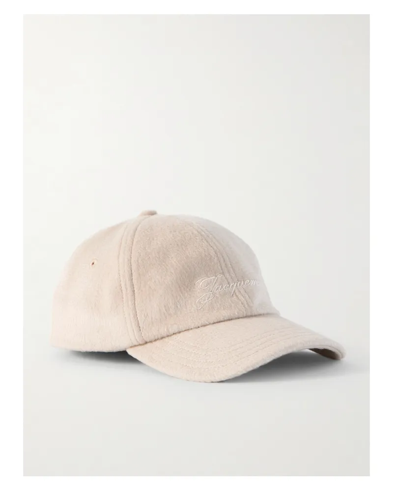 Jacquemus Embroidered Wool Baseball Cap - Neutrals Neutrals