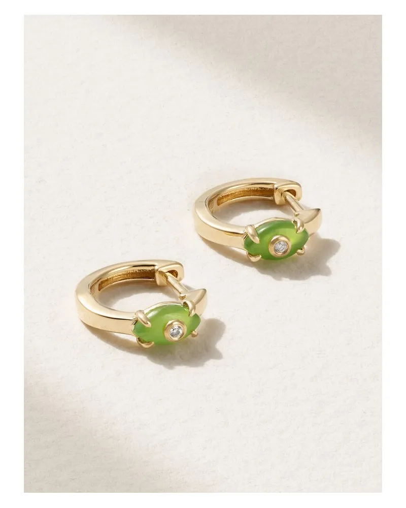 Sydney Evan Tiny Evil Eye Creolen Aus 14 Karat Gold Mit Jade Und Diamanten Gold