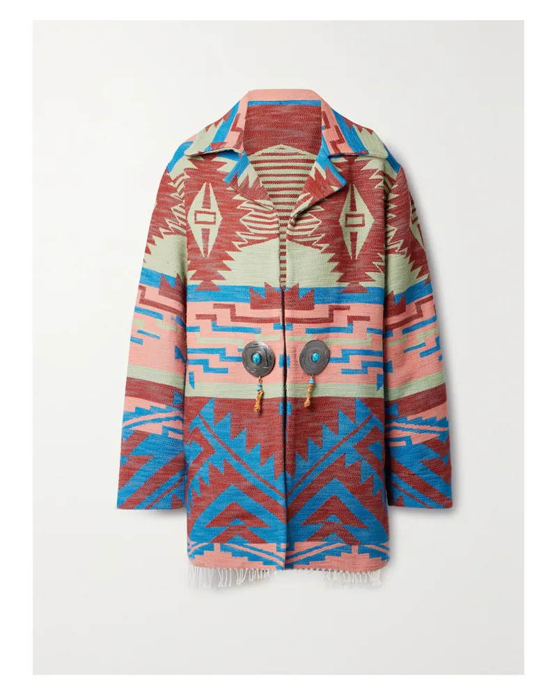 Fortela Faryn Jacke Aus Baumwoll-jacquard Mit Fransen Und Verzierungen - Blau Blau