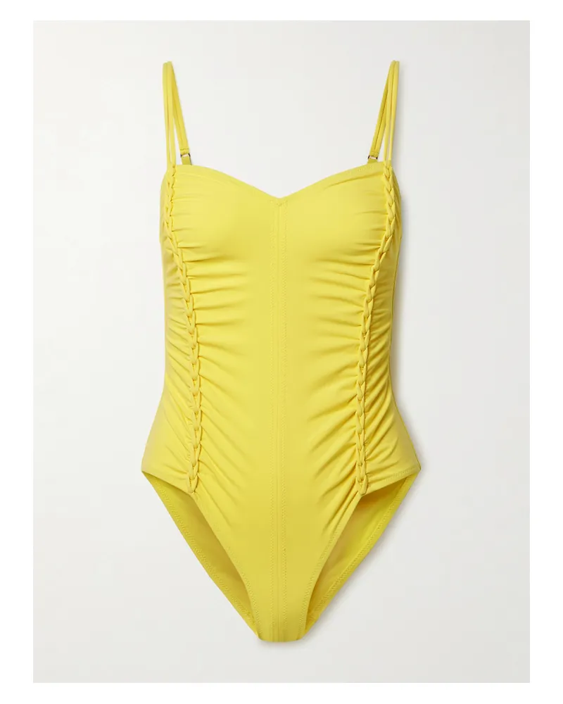 Ulla Johnson Almira Badeanzug Mit Raffungen - Gelb Gelb
