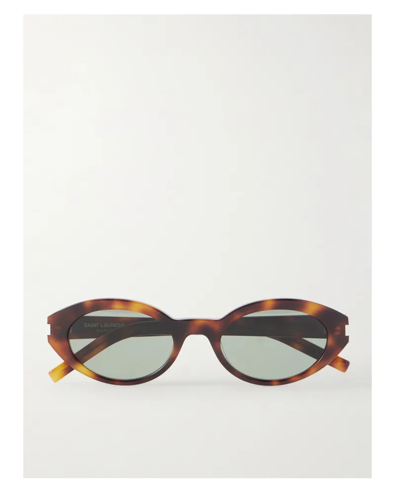 Saint Laurent Sonnenbrille Mit Ovalem Rahmen Aus Azetat In Hornoptik Horn