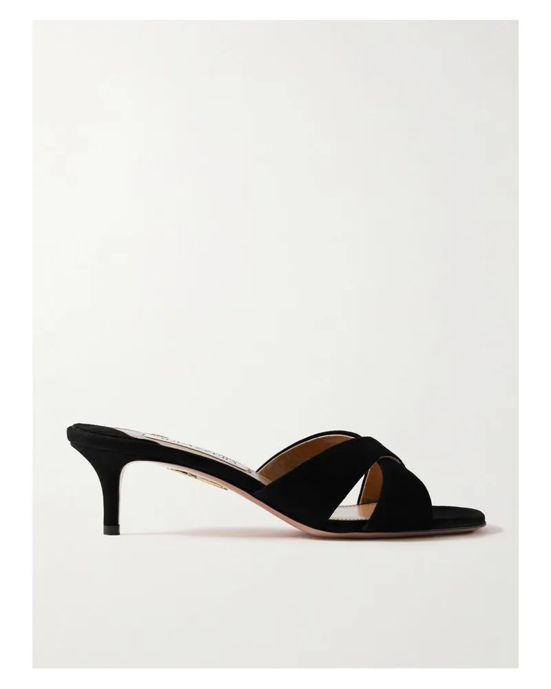 Aquazzura Divine 50 Mules Aus Veloursleder - Schwarz Schwarz