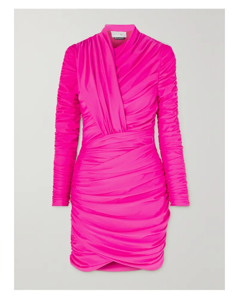 AZ FACTORY Ester Manas Gerafftes Minikleid Aus Stretch-jersey - Pink Pink