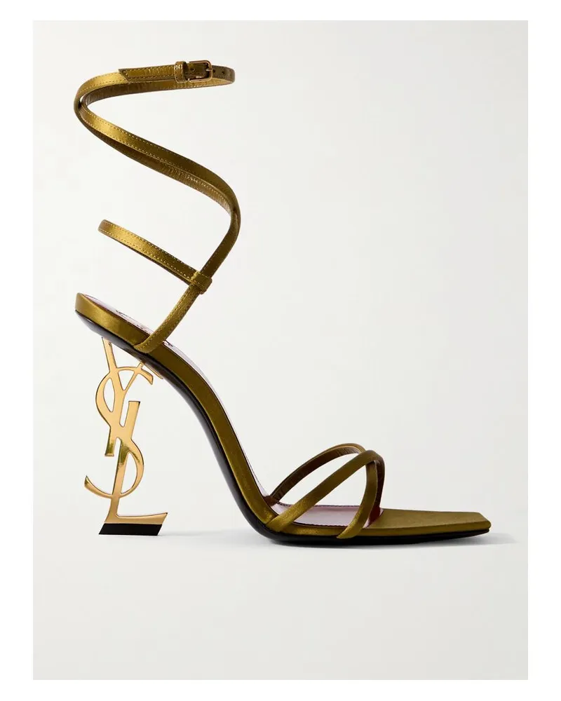 Saint Laurent Opyum Sandalen Aus Satin - Gold Gold