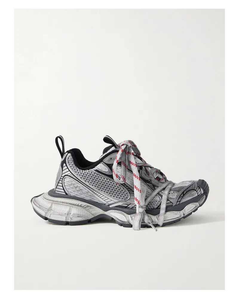 Balenciaga 3xl Mesh And Rubber Sneakers - Gray Gray