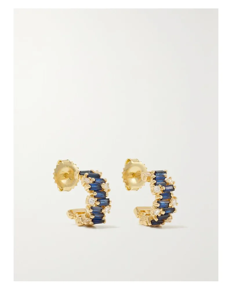 Suzanne Kalan Creolen Aus 18 Karat Gold Mit Saphiren Und Diamanten Gold