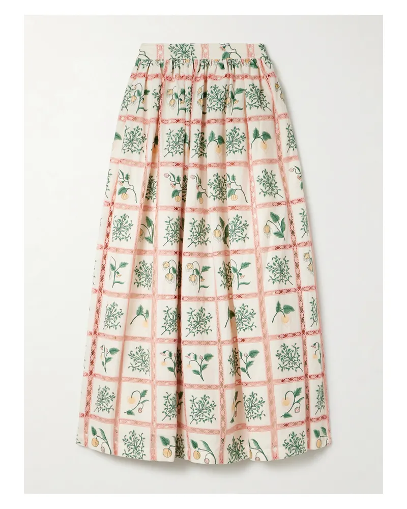 AGUA BENDITA Tangelo Maxirock Aus Baumwoll-voile Mit Stickereien Und Häkeleinsätzen - Pink Pink