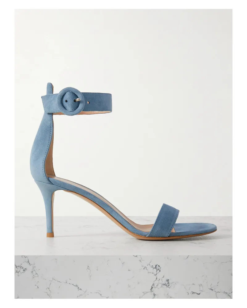 Gianvito Rossi Portofino 70 Sandalen Aus Veloursleder - Blau Blau