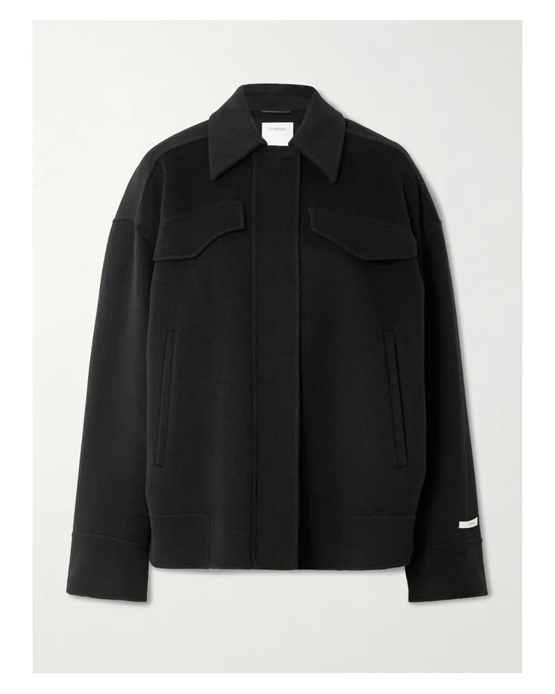 SPORTMAX Cantore Jacke Aus Wollfilz Mit Gürtel - Schwarz Schwarz