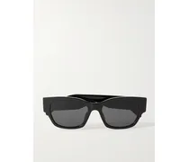 Sonnenbrille Mit Eckigem Rahmen Aus Azetat - Schwarz