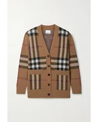 Burberry Cardigan aus einer Karierten Woll-kaschmirmischung Braun