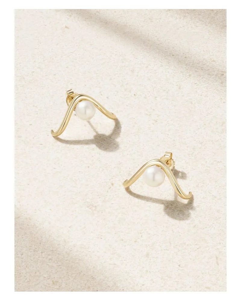 MIZUKI Ohrringe Aus 14 Karat Gold Mit Perlen Gold