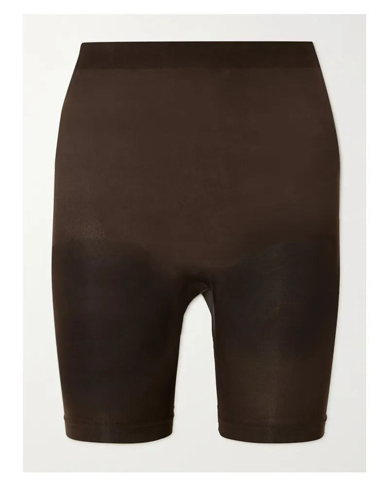 SKIMS Seamless Sculpt Mid Thigh Shorts – Cocoa – Shorts - Braun Braun