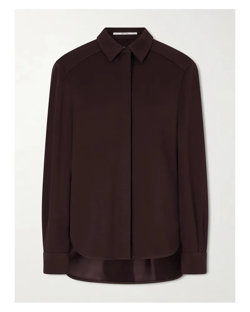 Another Tomorrow Hemd Aus Stretch-baumwoll-jersey - Braun Braun