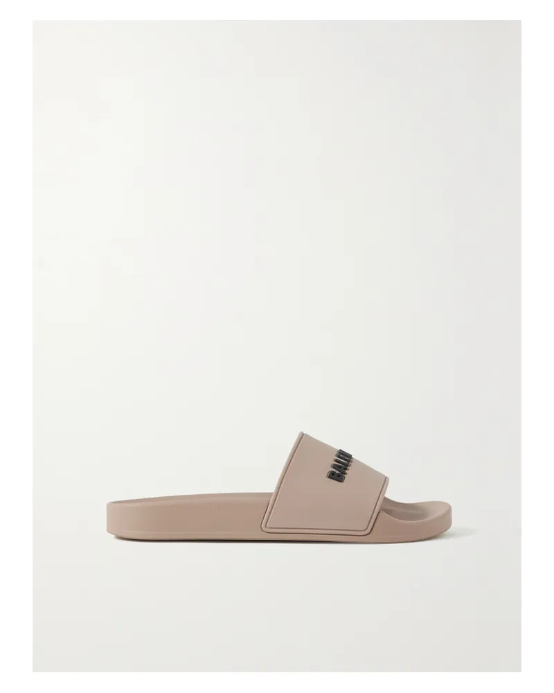 Balenciaga Piscine Logo-embossed Rubber Slides - Neutrals Neutrals