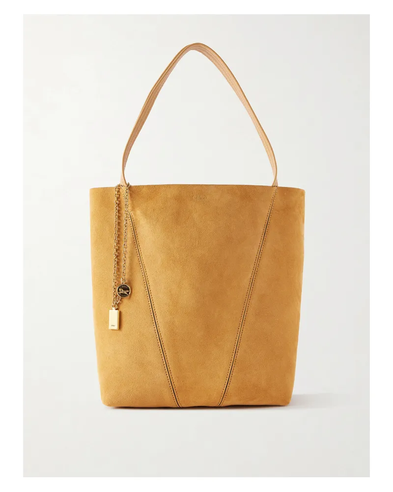 Chloé Spin Tote Aus Veloursleder Mit Verzierungen - Braun Braun