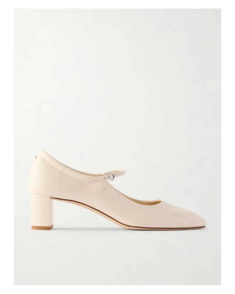 aeyde Lina Mary-jane-pumps Aus Leder - Creme Creme