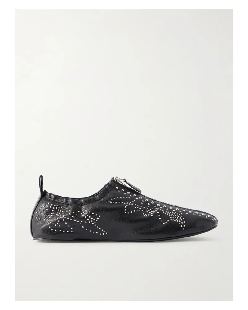 Chloé Susan Studded Leather Flats - Black Black