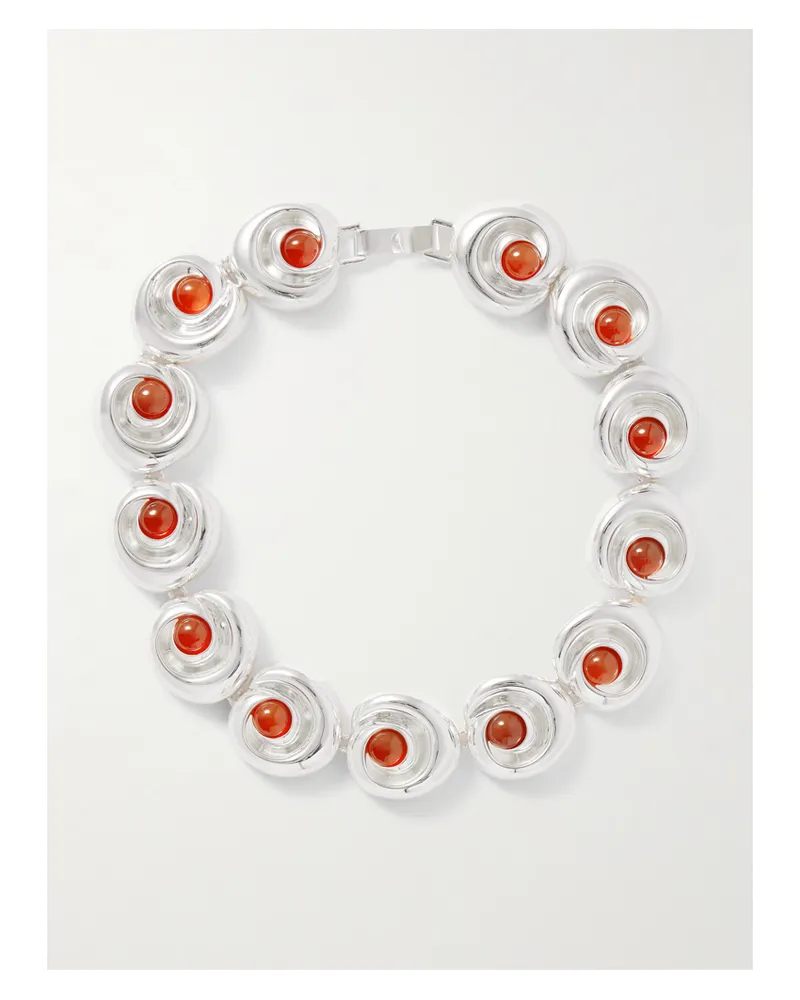 JULIETTA Agnes Kette Versilberte Kette Mit Karneolen Silber