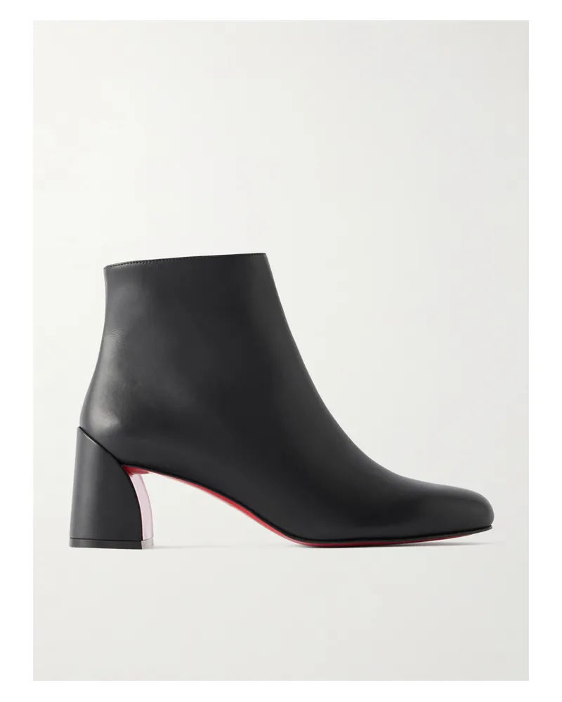 Christian Louboutin Jane 55 Leather Ankle Boots - Black Black