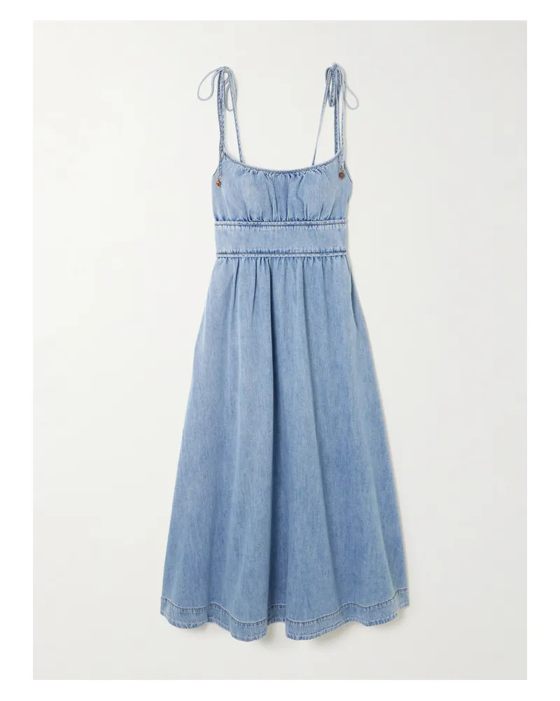 Zimmermann Wanderlust Denim Midi Dress - Blue Blue