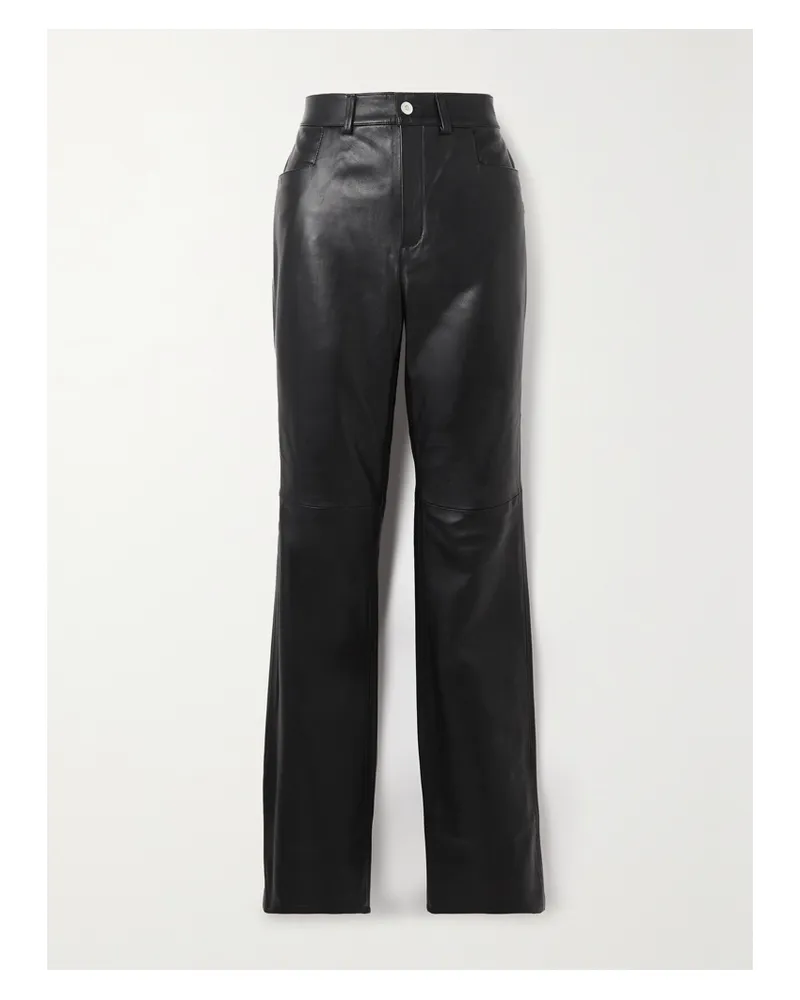 WANDLER Aster Hose Mit Geradem Bein Aus Leder - Schwarz Schwarz