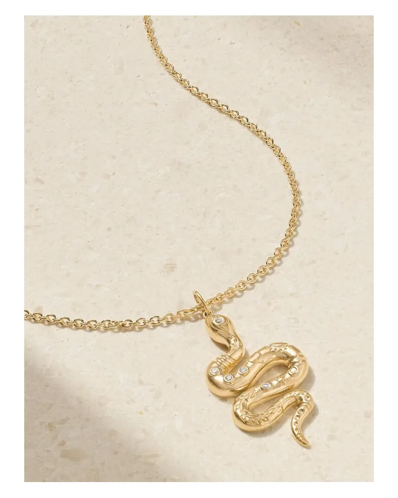 Sydney Evan Snake Kette Aus 14 Karat Gold Mit Diamanten Gold