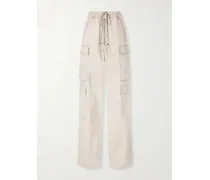 Jumbo Belas Cotton-blend Wide-leg Cargo Pants - Neutrals