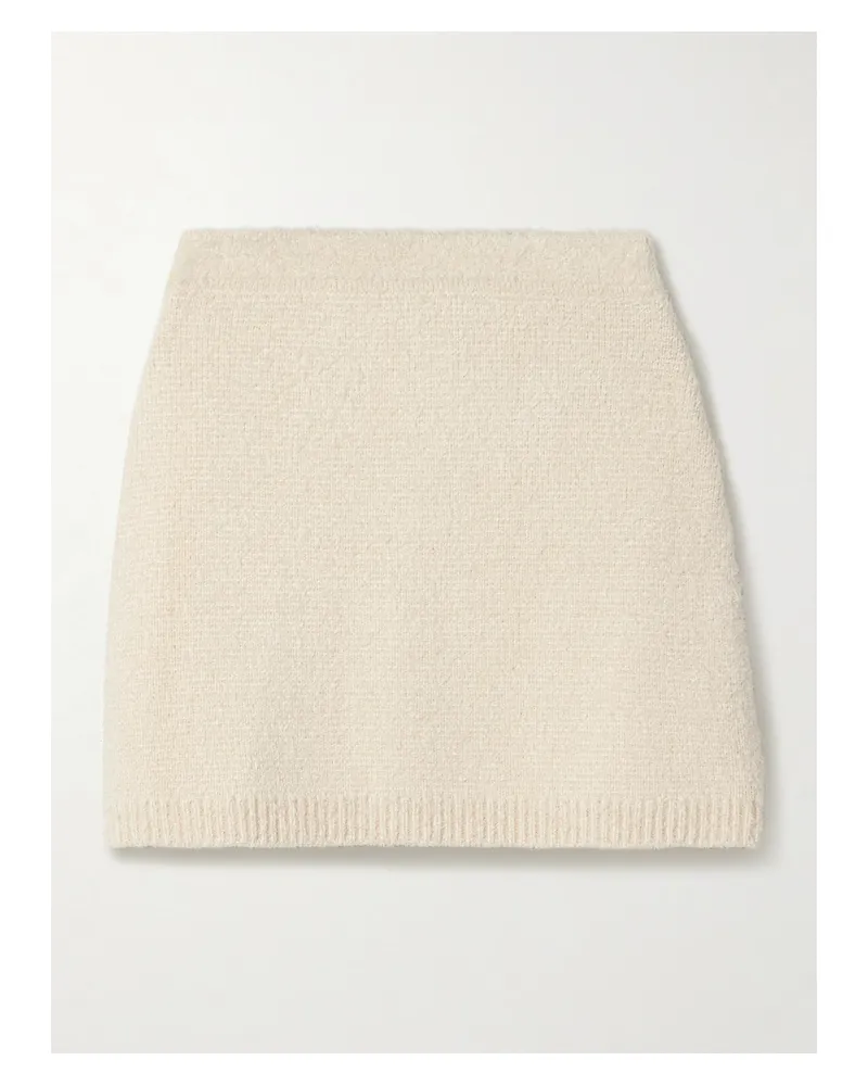 KHAITE Darrion Minirock Aus Einer Gebürsteten Seiden-kaschmirmischung - Creme Creme