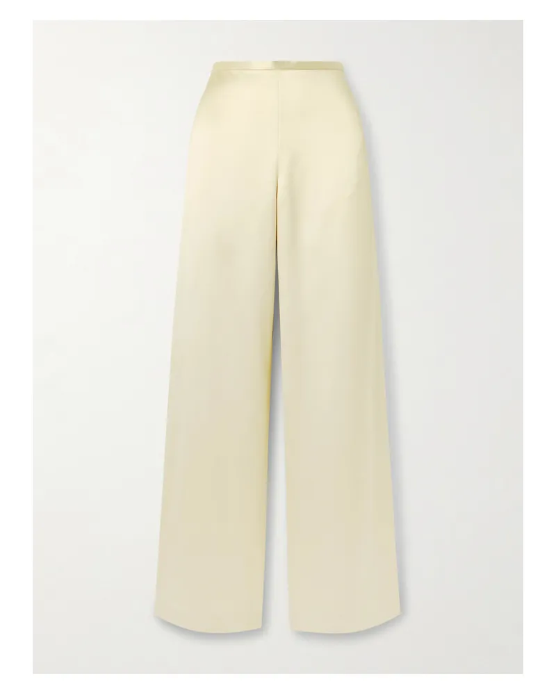 The Row Ardyn Hose Mit Weitem Bein Aus Gehämmerter Seide - Creme Creme