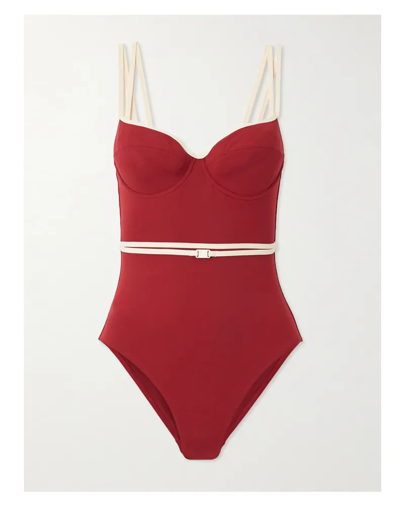 Eres Reinette Gia Zweifarbiger Badeanzug Mit Gürtel - Rot Rot