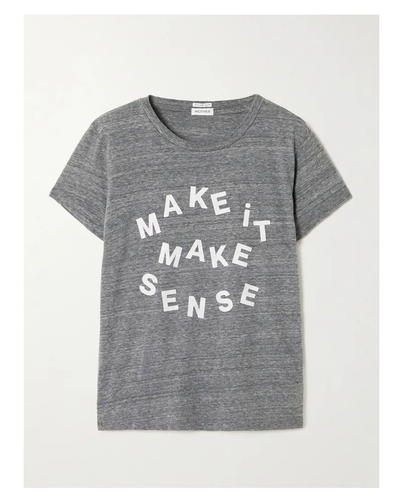 Mother The Boxy Goodie Goodie Printed Jersey T-shirt - Gray Gray