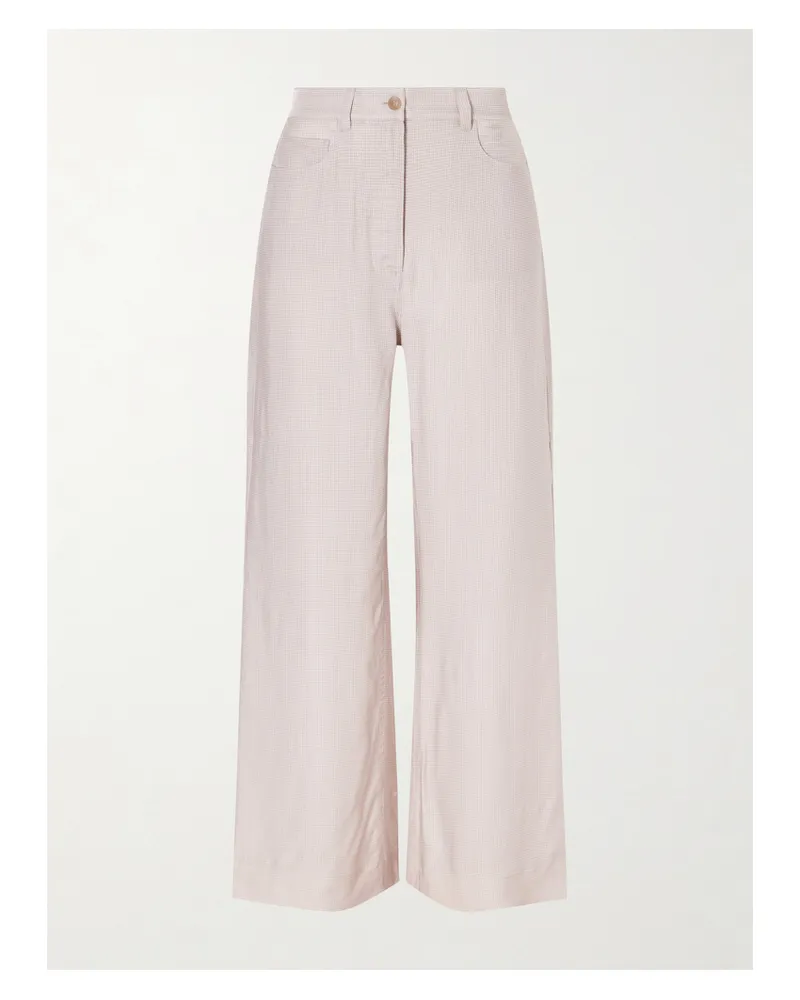 Acne Studios Poltana Checked Cupro Wide-leg Pants - Neutrals Neutrals