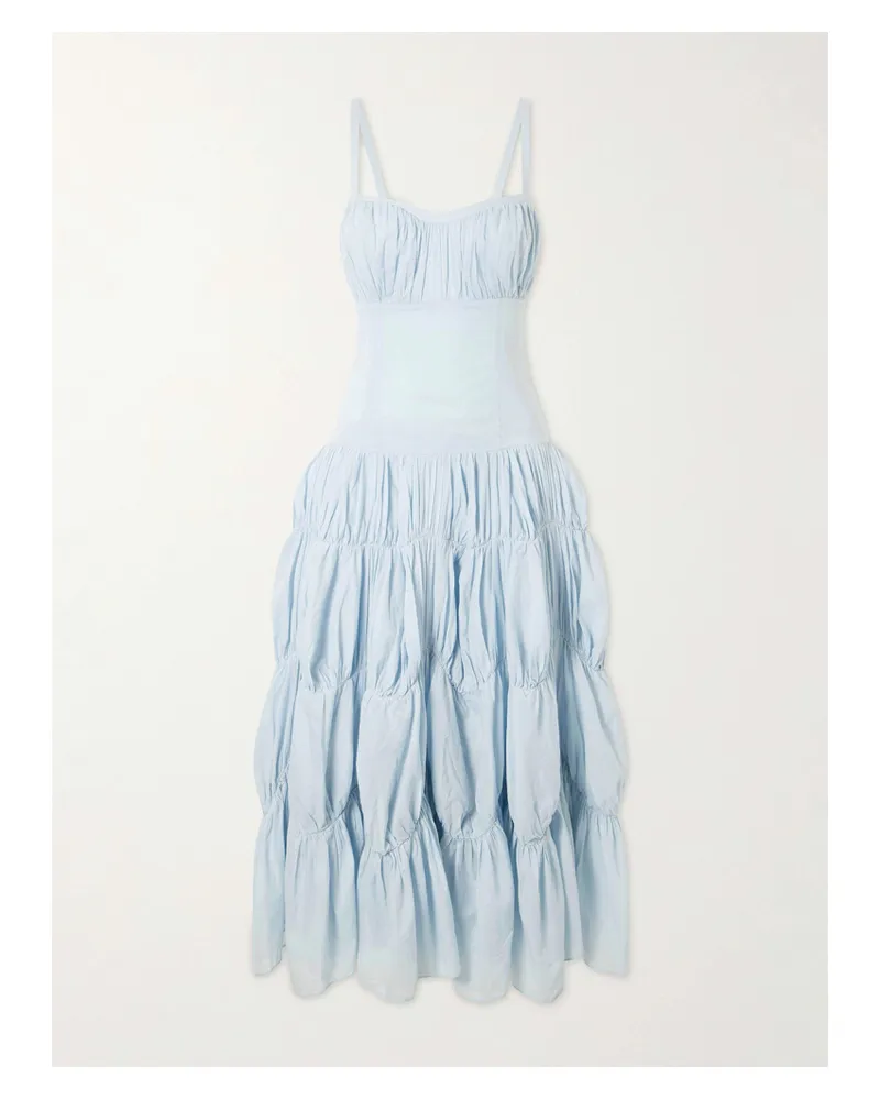 Ulla Johnson Emmalina Cotton Midi Dress - Blue Blue