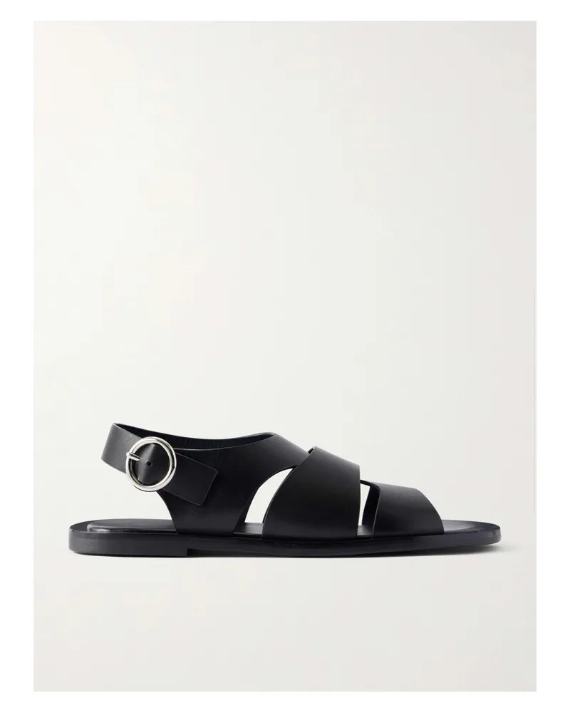 Proenza Schouler Capri Fisherman Suede Sandals - Black Black