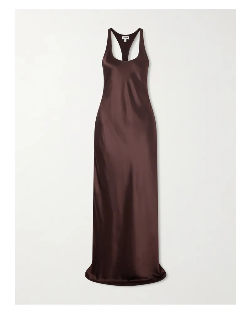STAUD Juanita Maxikleid Aus Satin - Braun Braun