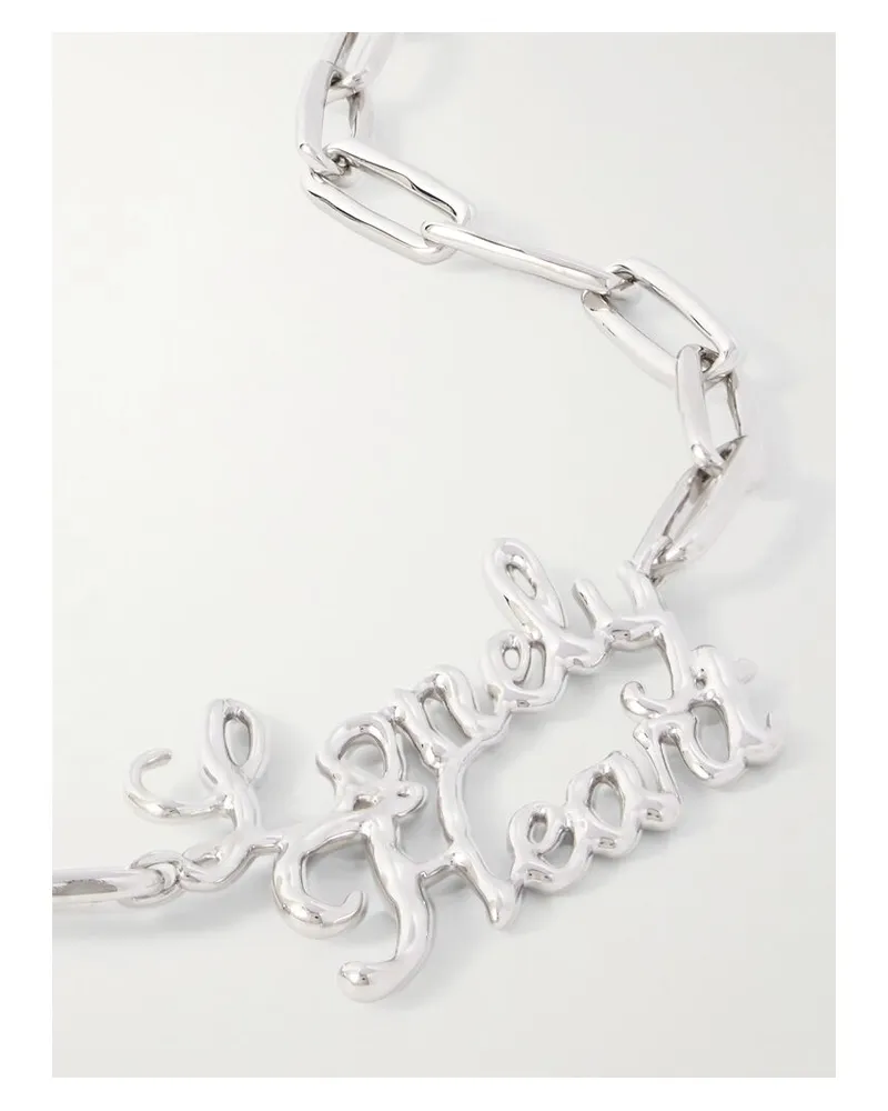 Jil Sander Lonely Heart Silberfarbene Kette Silber