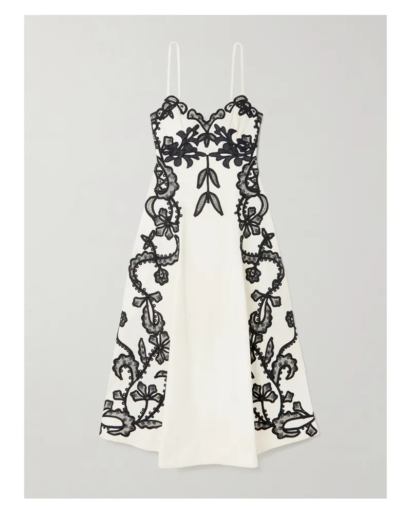 Ulla Johnson Miray Appliquéd Cotton Midi Dress - White White