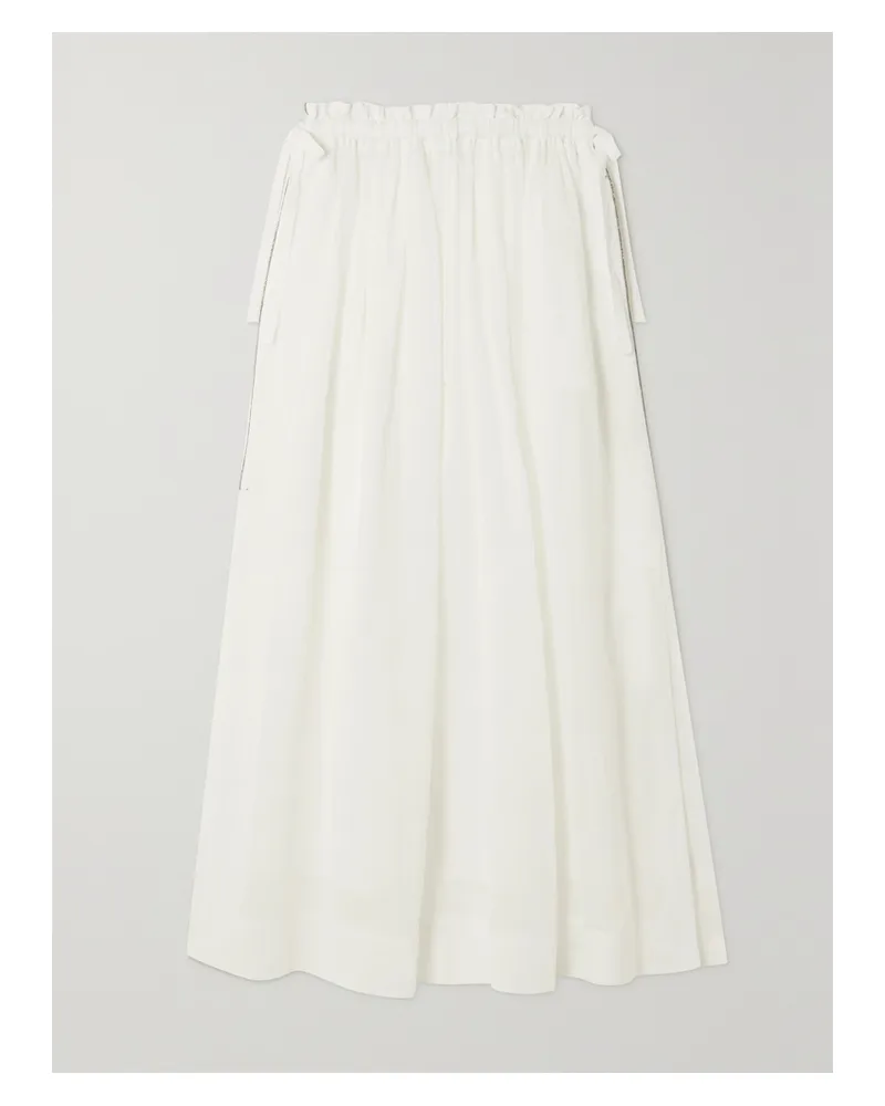 Brunello Cucinelli Maxirock Aus Baumwoll-voile Mit Verzierungen - Weiß Weiß