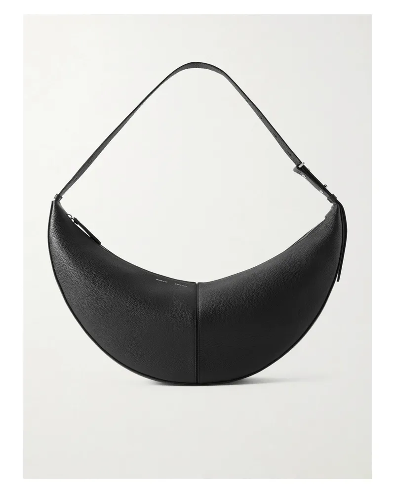 Proenza Schouler Slide Paneled Full-grain Leather Shoulder Bag - Black Black