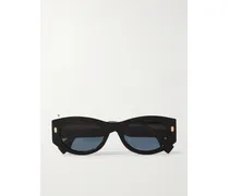 Roma Sonnenbrille Mit Ovalem Rahmen Aus Azetat - Schwarz