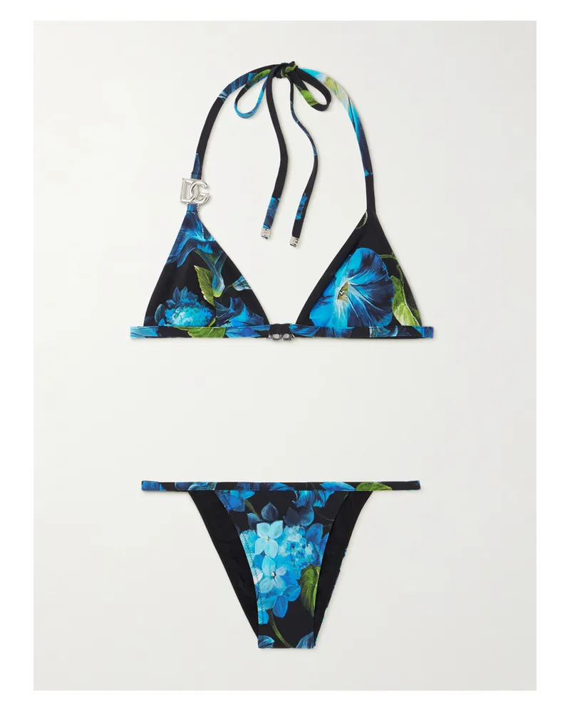 Dolce & Gabbana Bikini Mit Blumenprint - Blau Blau