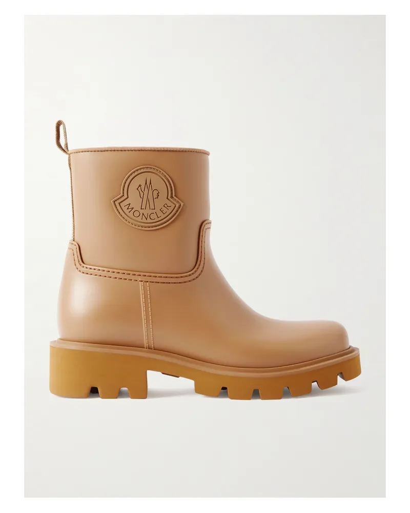 Moncler Kickstream Leather And Shell Ankle Boots - Brown Brown