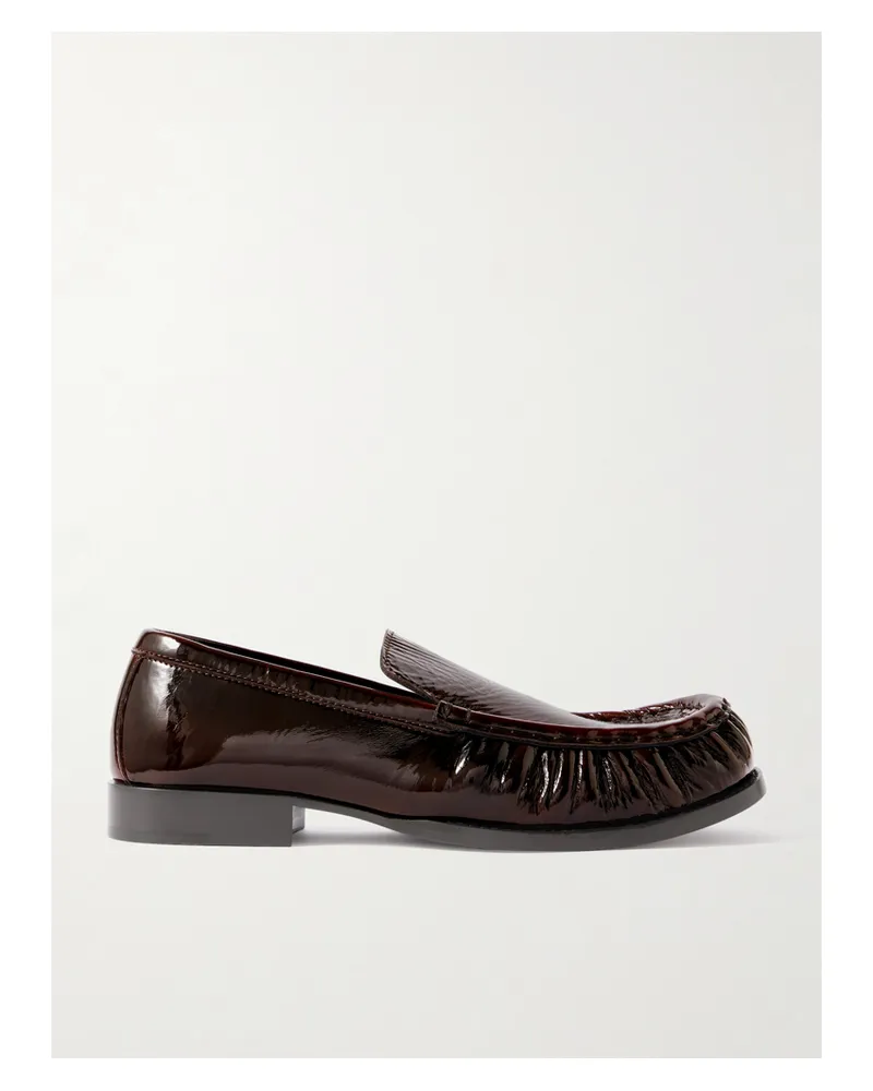 Dries van Noten Loafers Aus Lackleder In Knitteroptik - Braun Braun