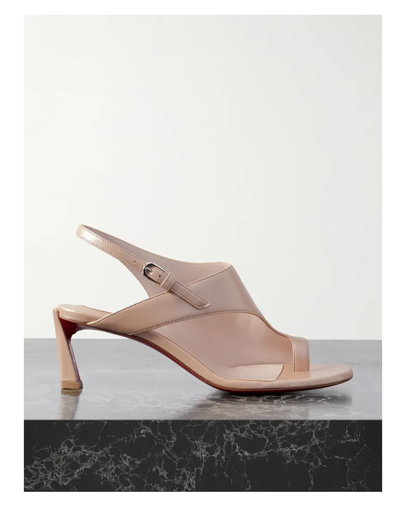 Christian Louboutin Viva Condora 55 Leather Slingback Sandals - Neutrals Neutrals