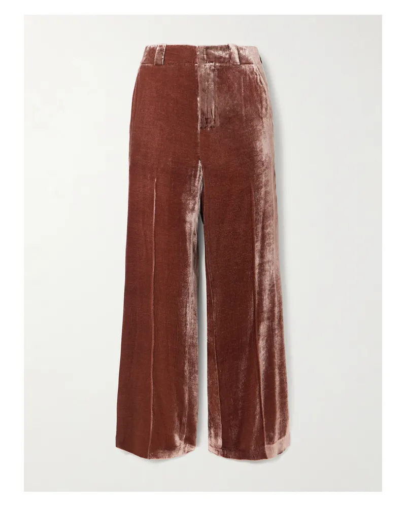 La DoubleJ Good Butt Velvet Flared Pants - Brown Brown