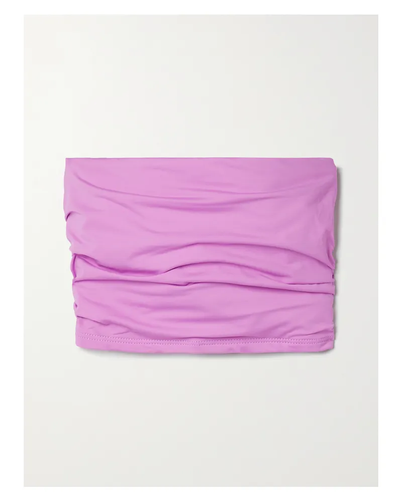 BONDI BORN Raina Bandeau-bikini-oberteil Mit Raffungen - Pink Pink